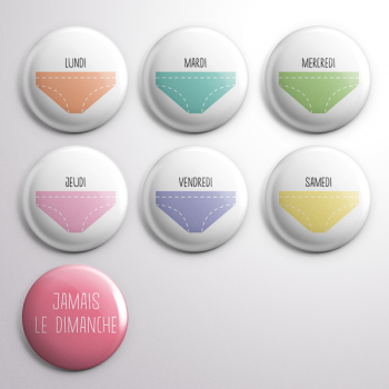 7 Badges Culottes Pastel